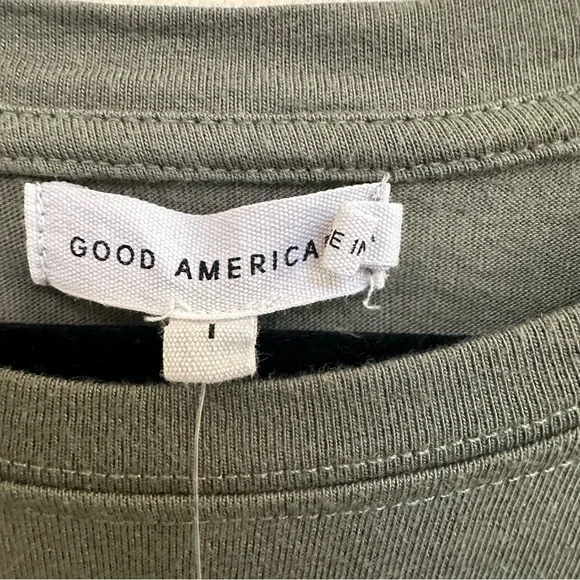 NWT! Good American Corseted Style Sleeveless Green Tee size 1 (small) - Picture 6 of 8